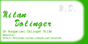 milan dolinger business card